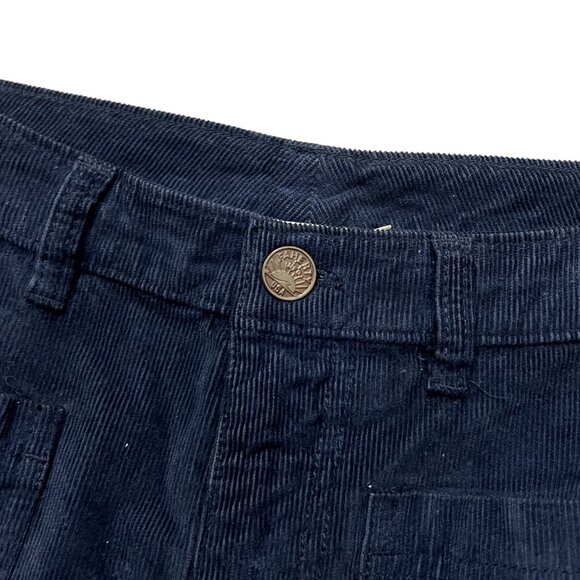 Faherty Womens Corduroy‎ Flare Pants Navy 27 Boho Western Minimalist Academia - Picture 4 of 13